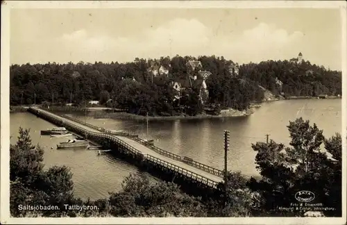 Ak Saltsjöbaden Schweden, Tattbybron