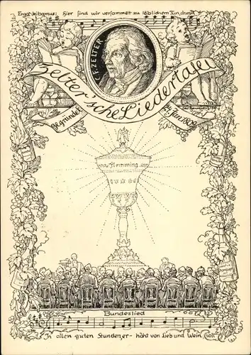 Ak Zeltersche Liedertafel, Bundeslied, C. F. Zelter, Sängerbund, gegründet 1809