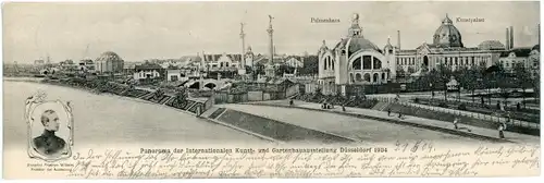 Klapp Ak Düsseldorf am Rhein, Kunst- und Gewerbeausstellung 1904, Panorama
