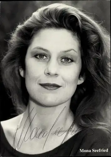 Ak Schauspielerin Mona Seefried, Portrait, Autogramm