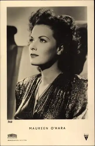 Ak Schauspielerin Maureen O' Hara, Portait