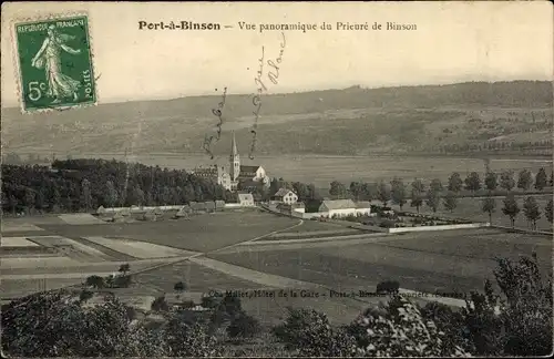 Ak Port à Binson Mareuil le Port Marne, Vue panoramique du Prieure de Binson