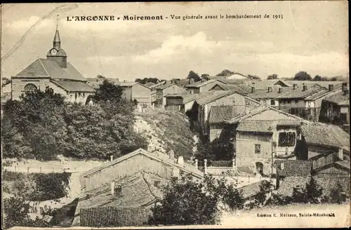 Ak Moiremont Marne, Vue generale avant le bombardement de 1915