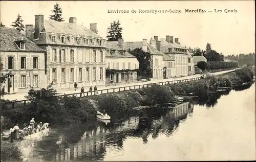 Ak Marcilly Seine et Marne, Les Quais