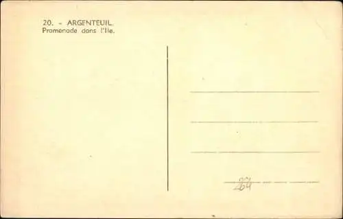 Ak Argenteuil Val d'Oise, Promenade dans l'Ile