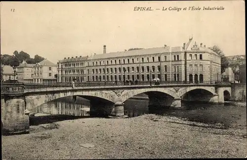 Ak Épinal Lothringen Vosges, das College, die Industrieschule