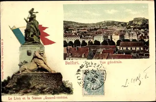 Ak Belfort Beffert Beffort Territoire de Belfort, Teilansicht, The Lion and the Statue When Meme