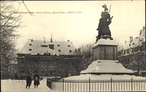 Ak Belfort Beffert Beffort Territoire de Belfort, Place d'Armes, Wenn gerade