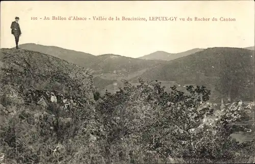 Ak Lepuix Gy Territoire de Belfort, Au ballon d’Alsace, Vallee de la Beucinière, Rocher du Canton