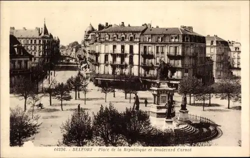 Ak Belfort Beffert Beffort Territoire de Belfort, Platz der Republik, Boulevard Carnot