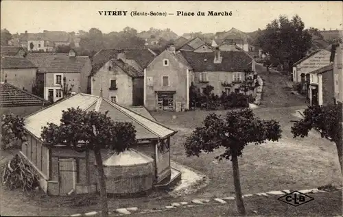 Ak Vitrey Haute Saône, Marktplatz