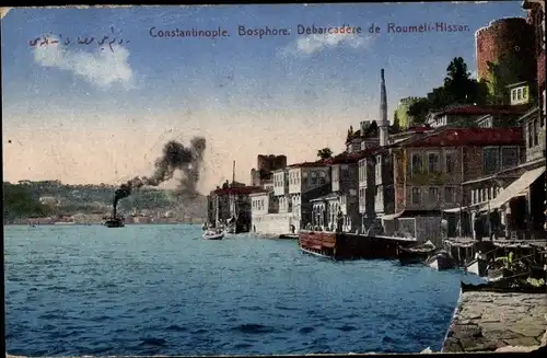 Ak Konstantinopel Istanbul Türkei, Bosporus, Roumeli-Hissar Debarcadere