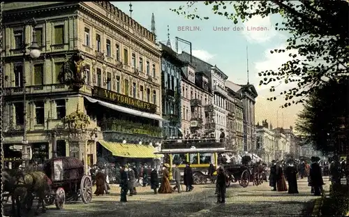 Ak Berlin Mitte, Unter den Linden, Victoria Cafe