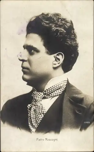 Ak Komponist Pietro Mascagni, Profil, Halstuch