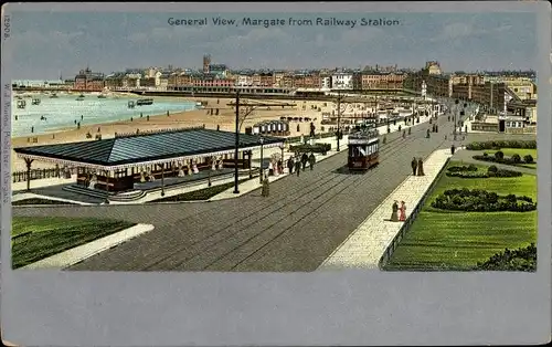 Ak Margate Kent England, Gesamtansicht, Stadt vom Bahnhof aus