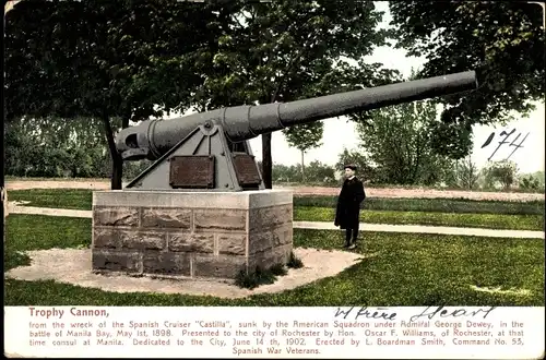 Ak Rochester New York USA, Trophäenkanone