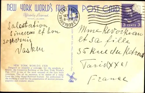 Ak New York City USA, Maison Coty Cosmetics-Gebäude