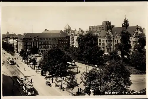 Ak Düsseldorf am Rhein, Graf-Adolfplatz, Straßenbahn