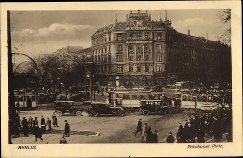 Ak Berlin Tiergarten, Potsdamer Platz, Straßenbahn