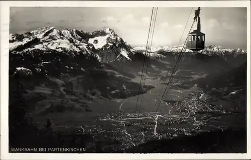 Ak Garmisch Partenkirchen in Oberbayern, Ortsansicht, Wankbahn, Gondel