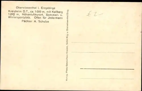 Ak Oberwiesenthal im Erzgebirge, Böhmisch-Wiesenthal, Ortsansicht, Fichtelbergschwebebahn, Gondel