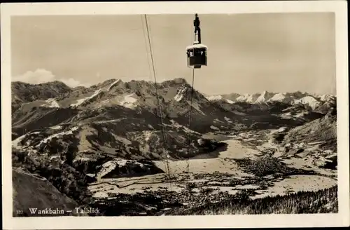 Ak Garmisch Partenkirchen in Oberbayern, Wankbahn, Talblick, Gondel