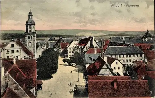 Ak Altdorf bei Nürnberg in Mittelfranken Bayern, Panorama, Kirchturm