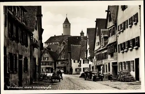 Ak Dinkelsbühl in Mittelfranken, obere Schmiedgasse