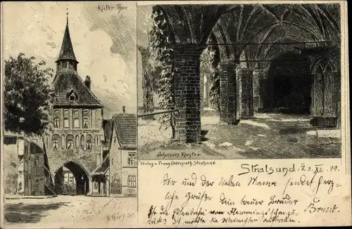 Ak Stralsund in Vorpommern, Johannes Kloster, Küter Tor