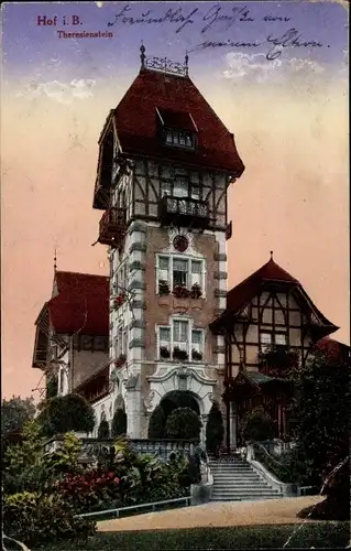 Ak Hof an der Saale Oberfranken Bayern, Theresienstein