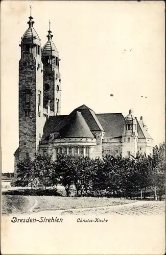 Ak Dresden Strehlen, Christus-Kirche