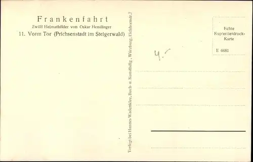 Ak Prichsenstadt im Steigerwald, Vorm Tor, Gänse