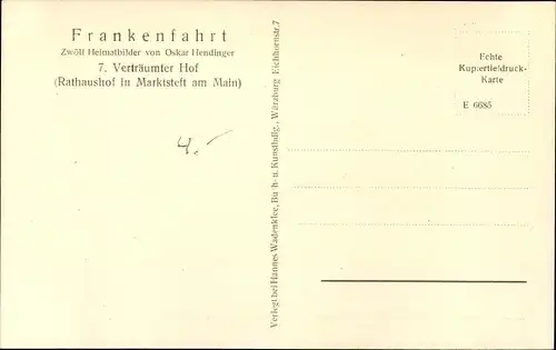 Ak Marktsteft in Unterfranken, Verträumter Hof, Rathaushof