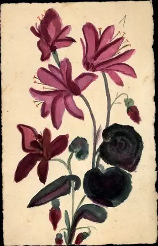 Handgemalt Ak Blühende Blumen, Blumenstrauß