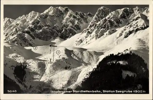 Ak Innsbruck in Tirol, Nordkettenbahn, Station Seegrube, Sprungschanze