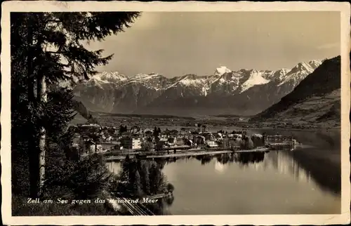 Ak Zell am See in Salzburg, Panorama gegen das steinerne Meer