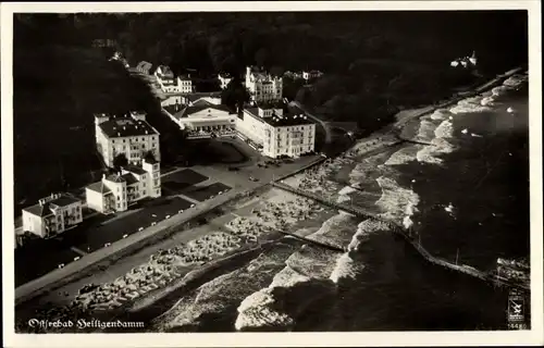 Ak Seebad Heiligendamm Bad Doberan, Teilansicht, Luftaufnahme, Strand, Promenade, Klinke 14480