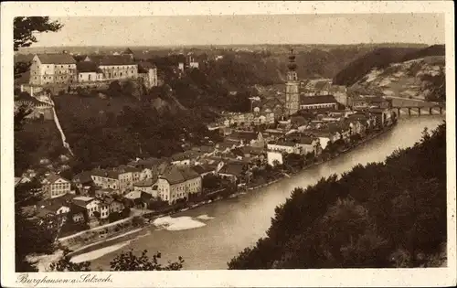 Ak Burghausen an der Salzach Oberbayern, Panorama