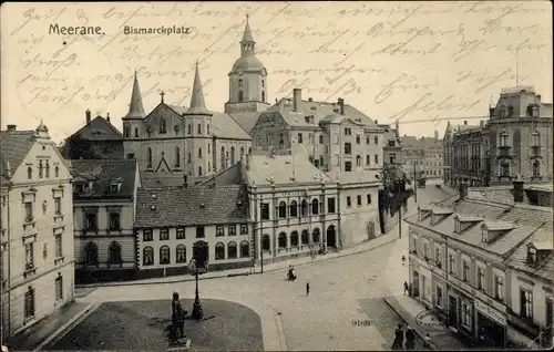 Ak Meerane in Sachsen, Bismarckplatz