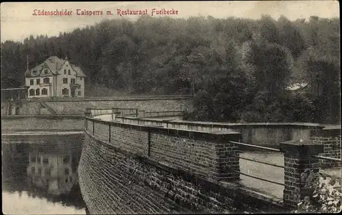 Ak Lüdenscheid im Märkischen Kreis, Talsperre, Restaurant Fuelbecke