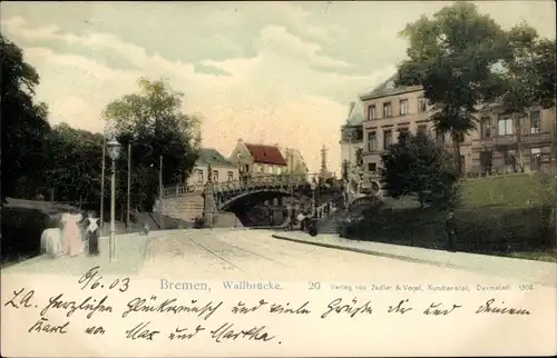 Ak Hansestadt Bremen, Wallbrücke