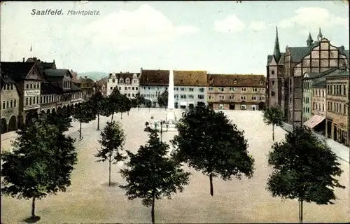 Ak Saalfeld an der Saale Thüringen, Marktplatz