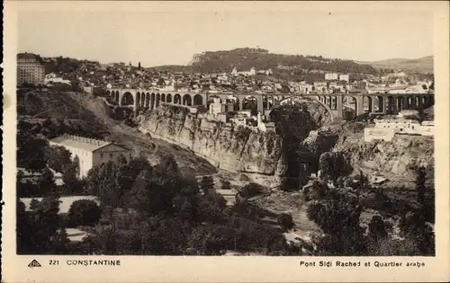 Ak Constantine, Algerien, Sidi-Rached-Brücke und Arabisches Viertel