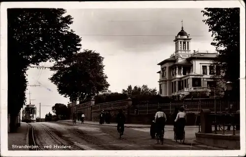 Ak Hvidovre Dänemark, Strandvejen, Straßenbahn