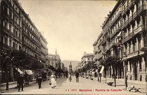Ak Barcelona Katalonien Spanien, Rambla de Cataluna