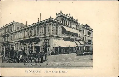 Ak Thessaloniki Griechenland, Place de la Liberté