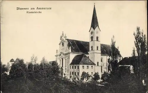 Ak Dießen am Ammersee Oberbayern, Klosterkirche