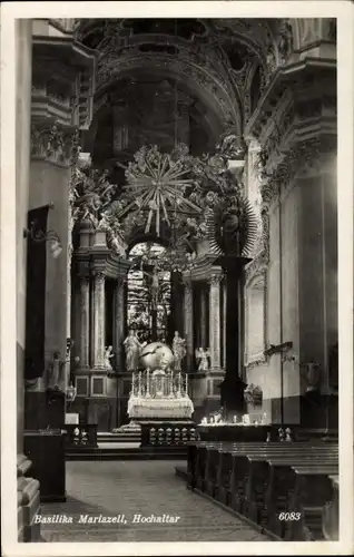 Ak Mariazell Steiermark, Wallfahrtsort, Basilika Mariä Geburt, Hochaltar