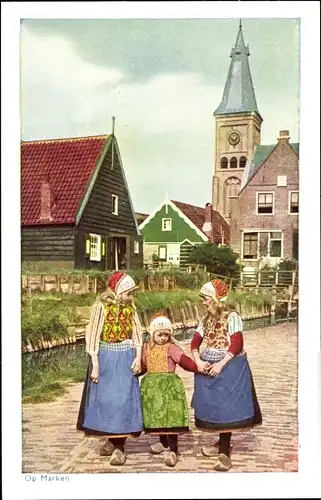 Ak Marken Nordholland, Op Marken, Kinder, Trachten