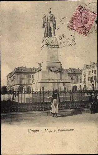 Ak Cuneo Piemonte, Monumento a Barbaroux